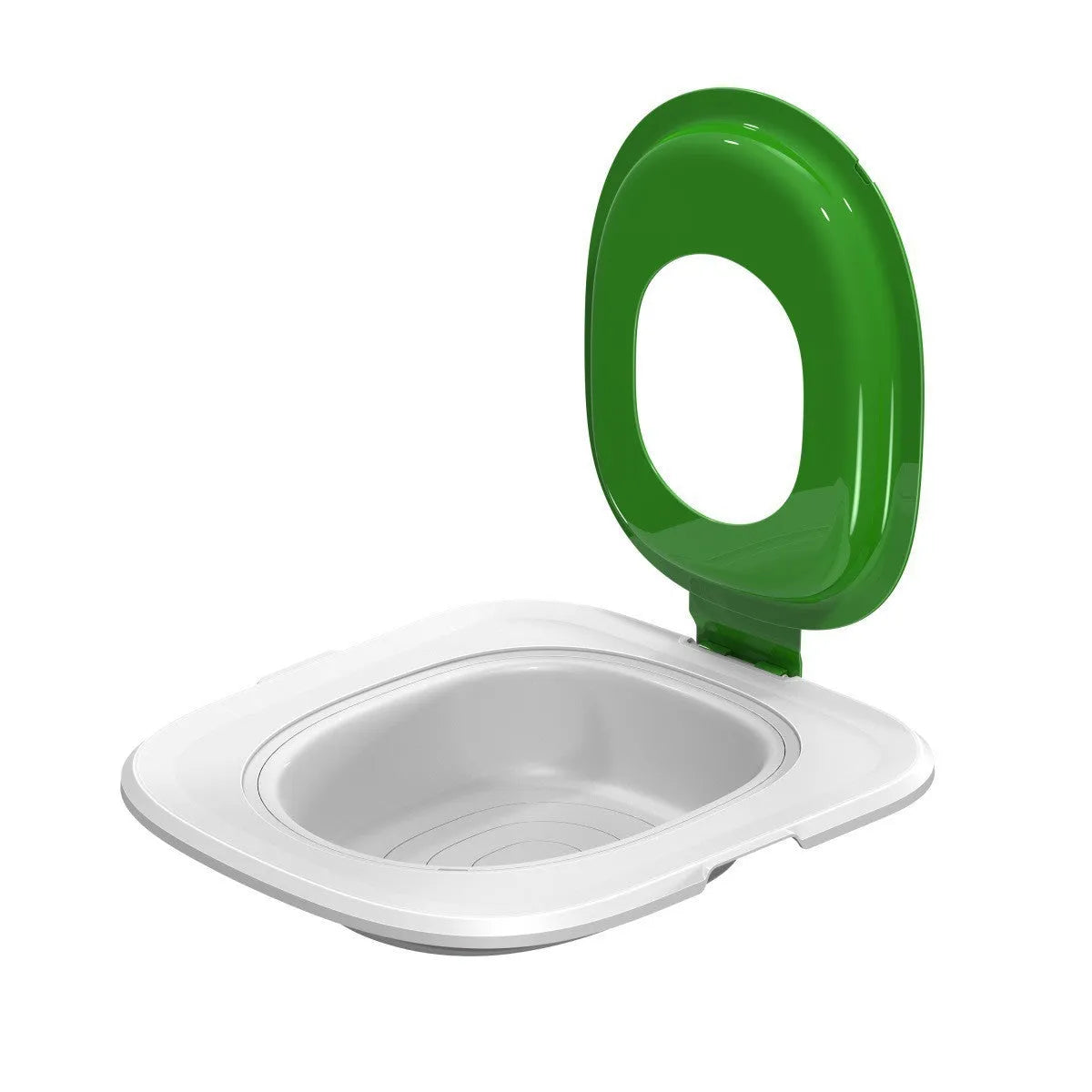 Fifth generation cat toilet trainer and matching mat set in blue, made from ABS plastic.