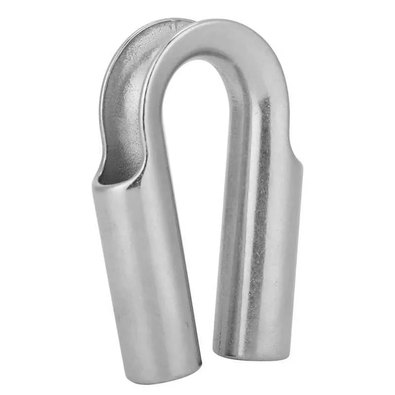Stainless steel tubular chicken heart sleeve ring set showing round profile and various metric sizes.