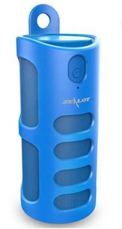 Compact wireless Bluetooth speaker in black, blue, or red with 4000mAh battery and noise reduction technology