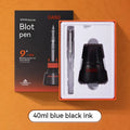 Automatic suction pen set with plastic body, two metal tip options, and a separate 40ml ink feeder tank.