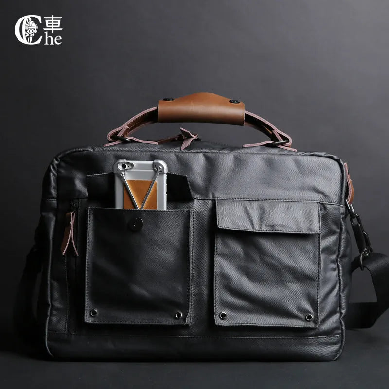 Dpark 14/15 inch laptop bag with shoulder strap in black, brown, or khaki options