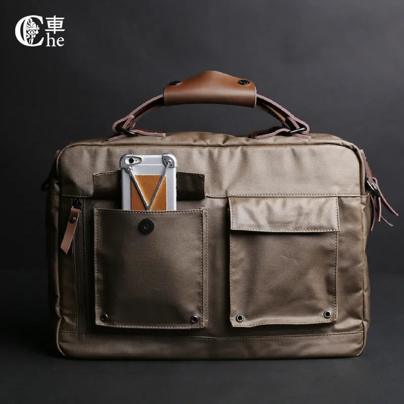 Dpark 14/15 inch laptop bag with shoulder strap in black, brown, or khaki options