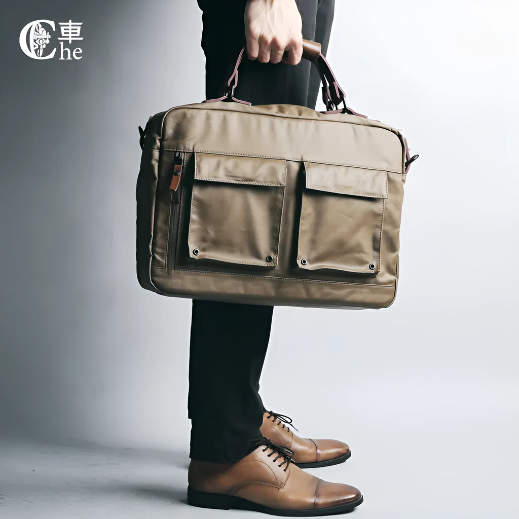 Dpark 14/15 inch laptop bag with shoulder strap in black, brown, or khaki options