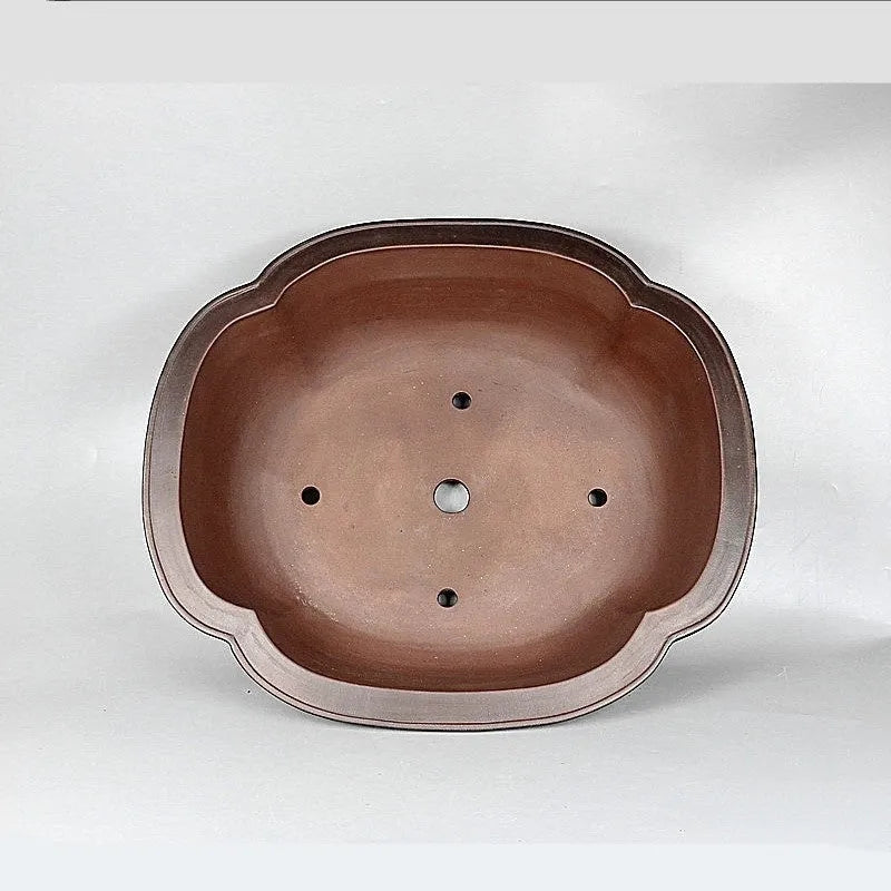 Handmade antique crabapple shaped large purple clay flowerpot