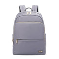 Large capacity women's Oxford cloth backpack in black and grey colours showing waterproof anti-theft design