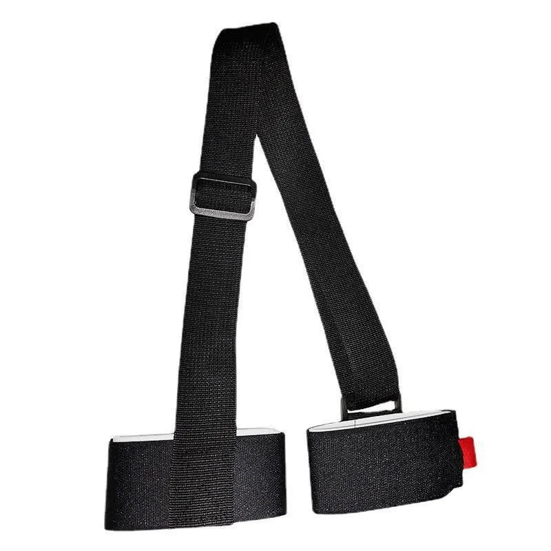 Adjustable skiing bandage strap with hook and loop fastening in black, blue, pink, and red colour options