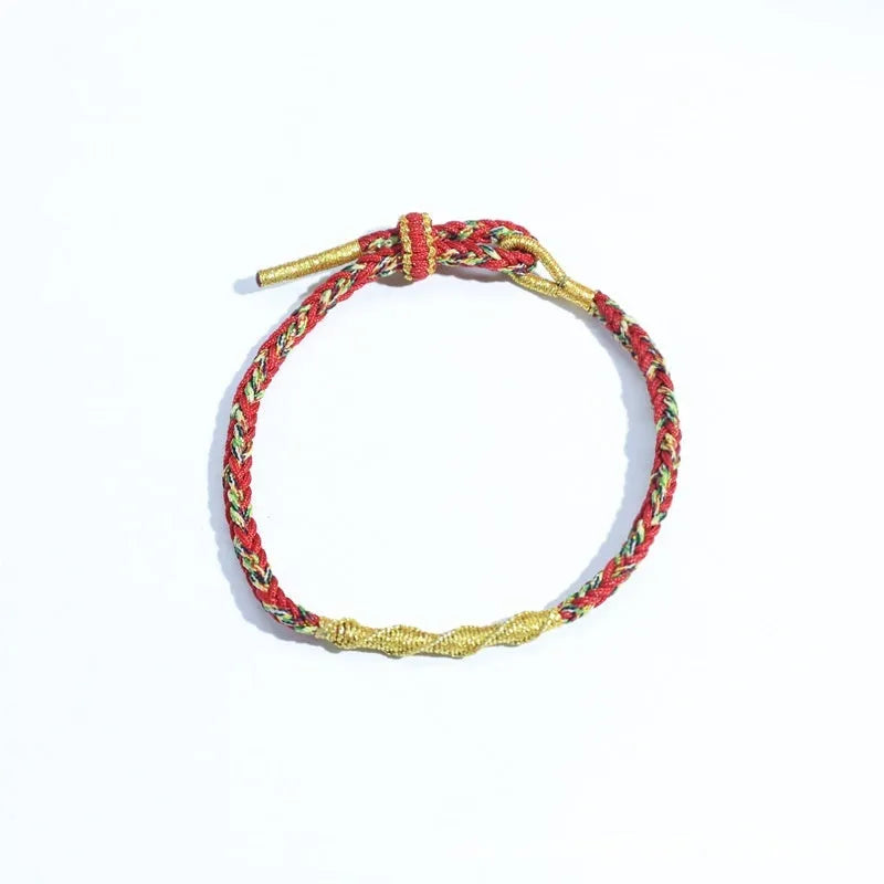 Hand-woven eight-strand guard strap bracelet in zodiac-themed colours with national tide style design