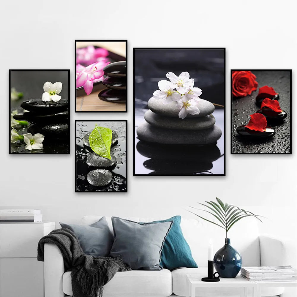 Canvas wall art poster with spa orchid motif, fashion simplicity style, multiple sizes available