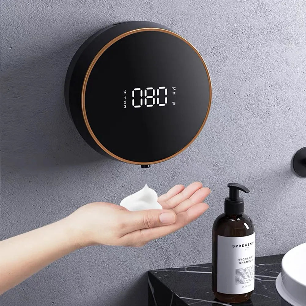 Smart auto sensing foam dispenser with USB charging port in black or white colour wall mounted