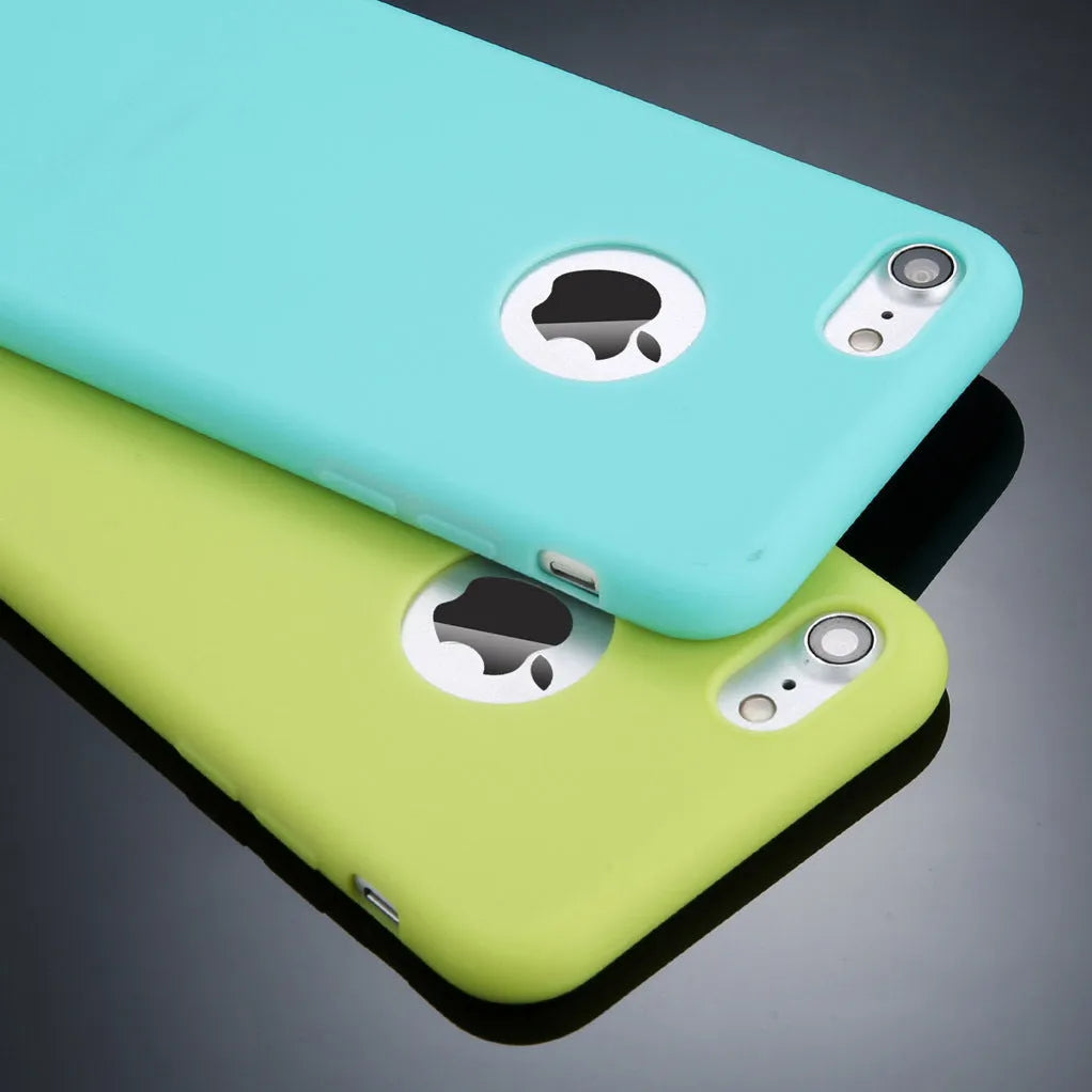 Soft silicone TPU candy colour iPhone back cover case in multiple colours