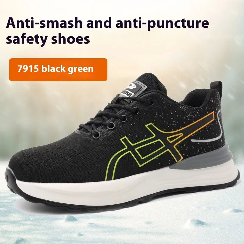 Lightweight leather labour protection shoes with rubber sole in multiple colour options