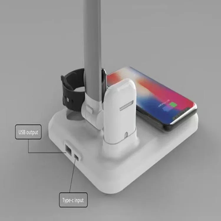 X-1 wireless charging LED desk lamp in black or white with TYPE-C interface