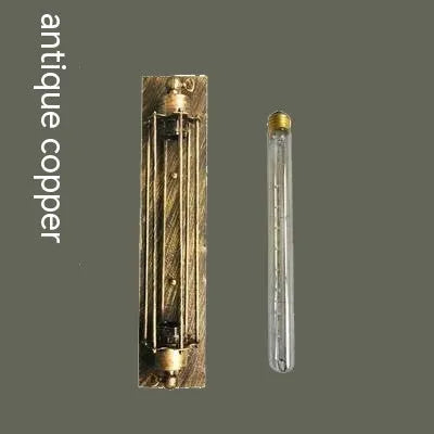 Industrial retro flute iron wall lamp in antique style, shown in silver finish.