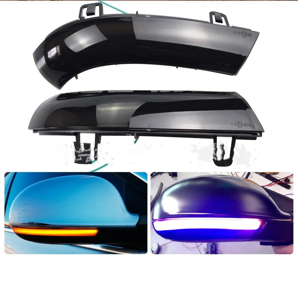 Automotive running water steering light for Volkswagen Golf MK5, made of black ABS plastic with LED strips.
