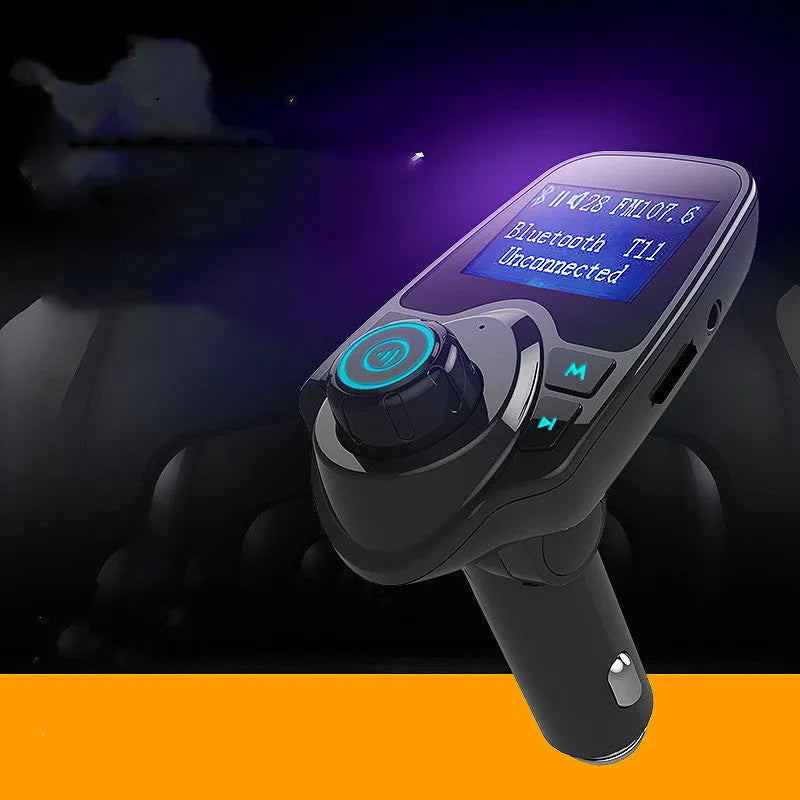 Black G7 Bluetooth car FM transmitter device for hands-free calling and wireless music streaming