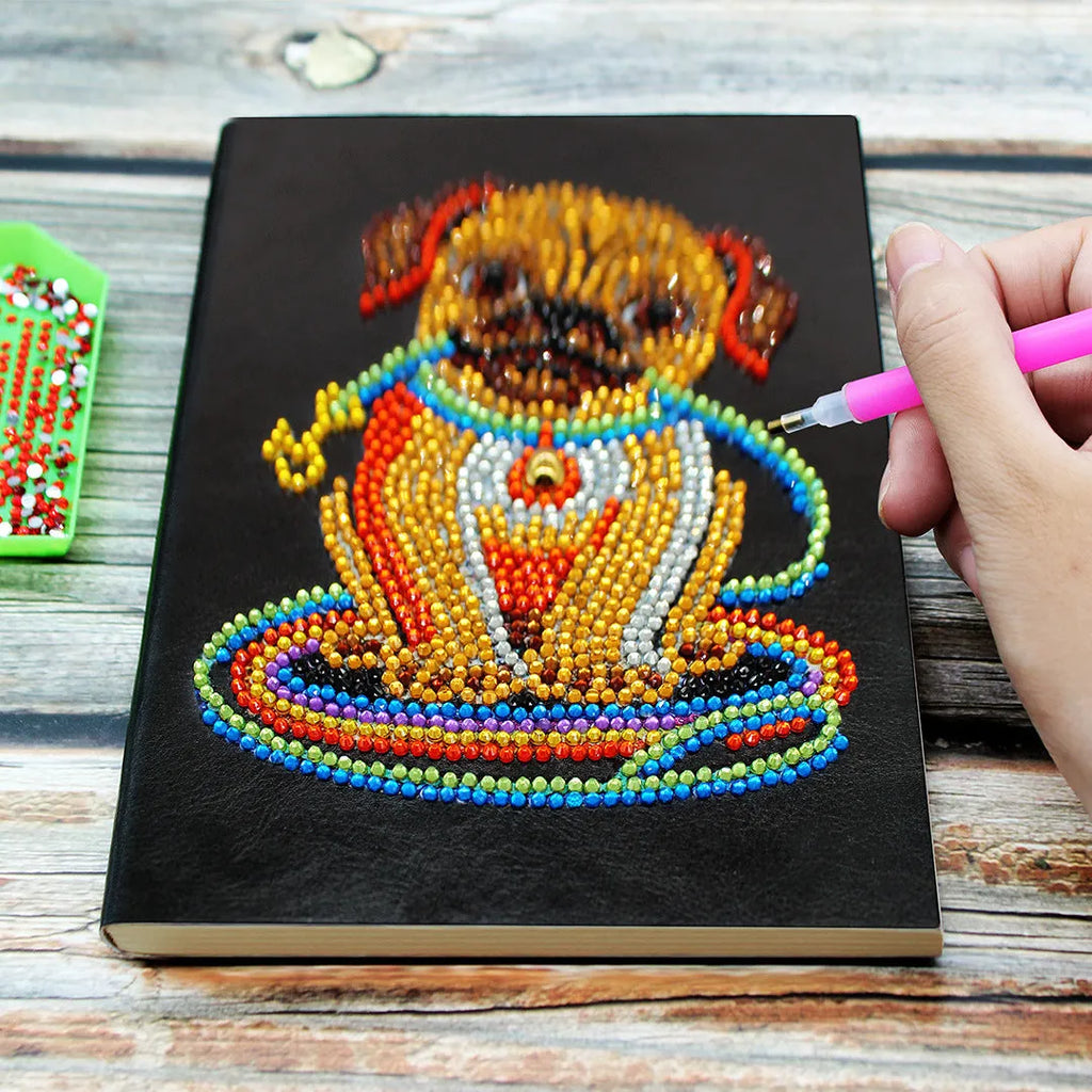 Black A5 diamond painting notebook with 50 pages for craft project organisation