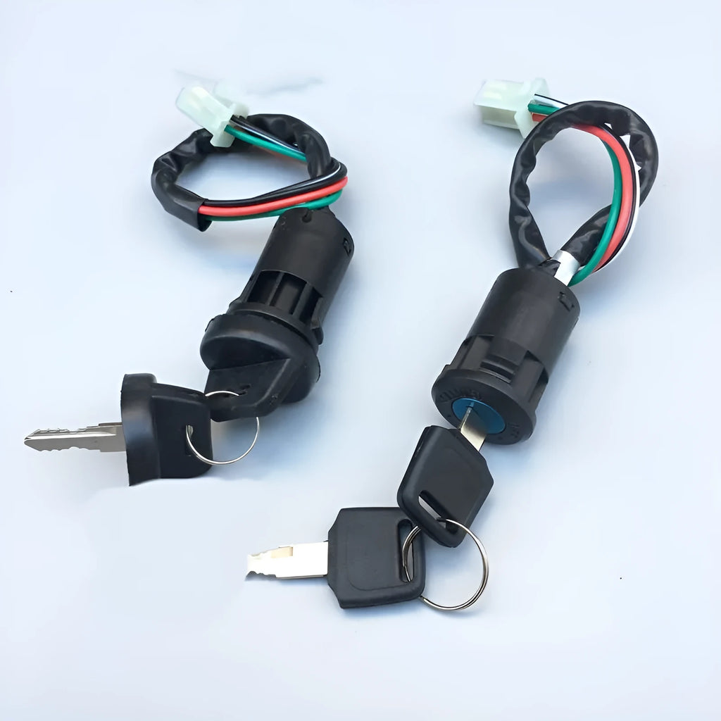 Waterproof electric car door lock for vehicle ignition key starting with plastic construction