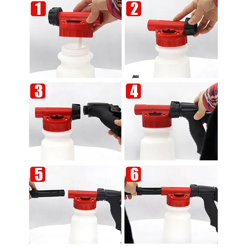 High pressure foam pot water gun for garden watering and pesticide spraying applications