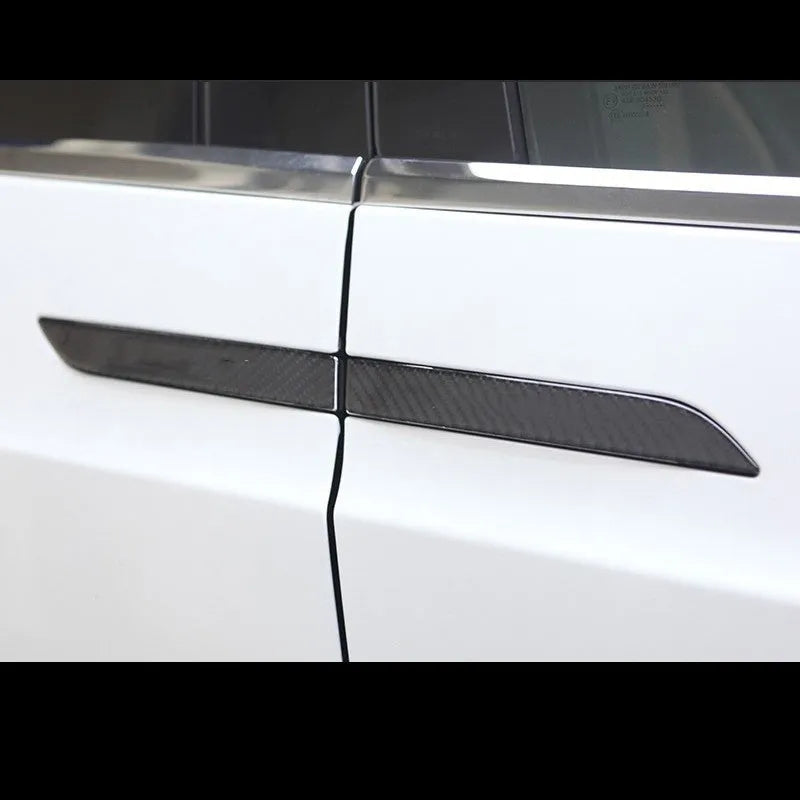 Tesla Model S carbon fibre door handle protection stickers set of four pieces