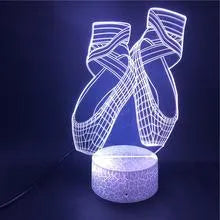 Ballet dancer 3D LED night light with colourful illumination and remote control