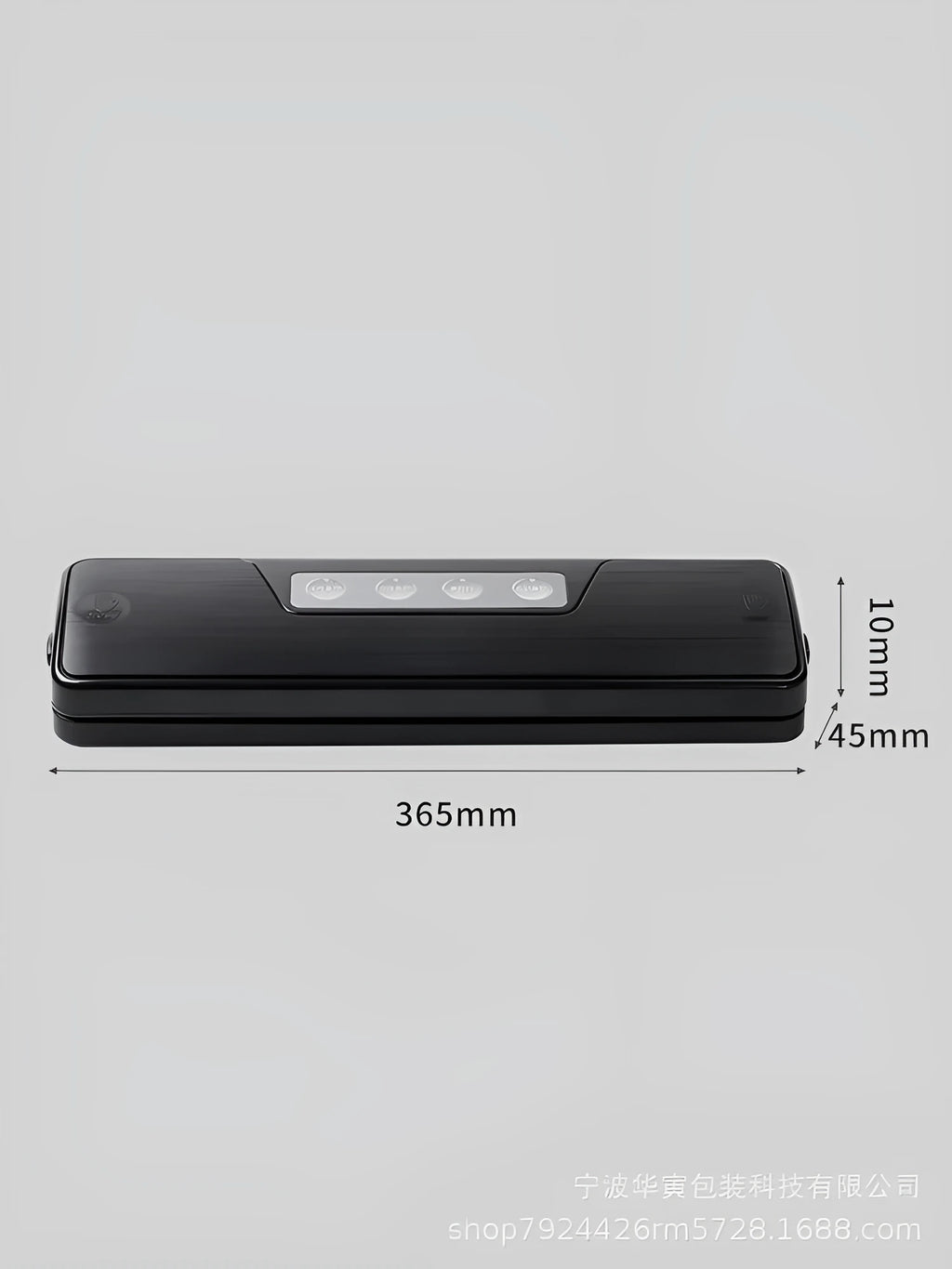 Black compact automatic vacuum sealer machine for household food preservation and item protection