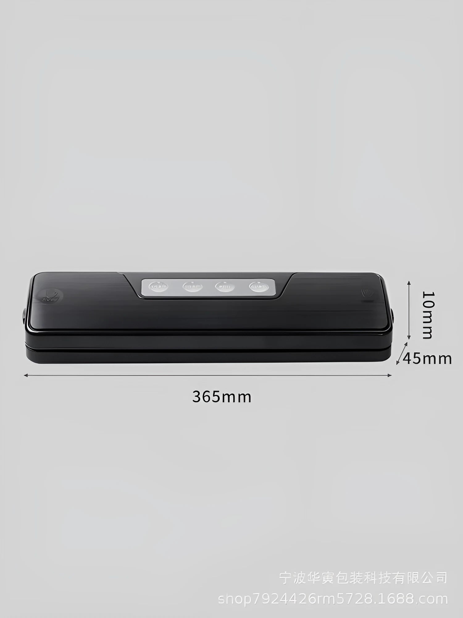 Black compact automatic vacuum sealer machine for household food preservation and item protection