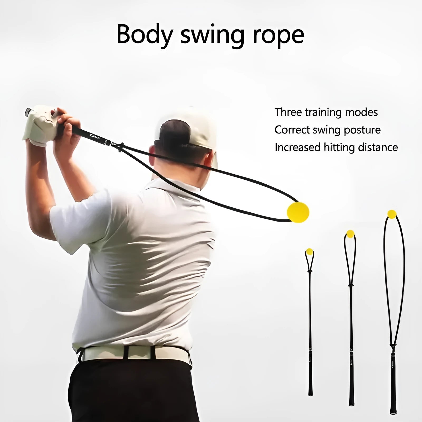 Black silicone elastic golf swing correction trainer for physical practice