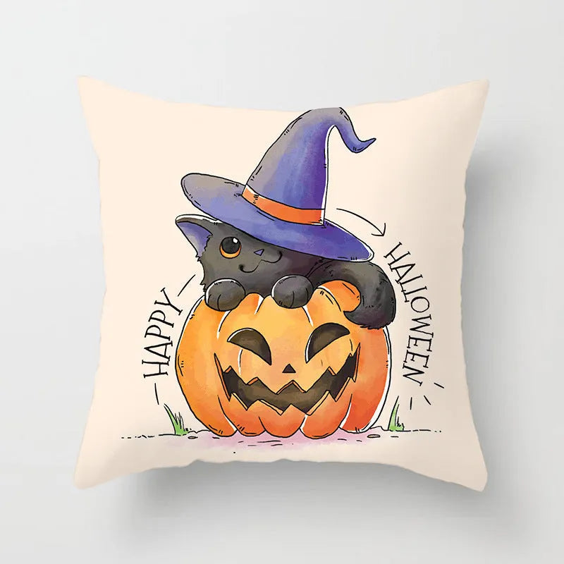 Halloween pillowcase 45x45cm peach skin fabric modern simple square cushion cover for sofa