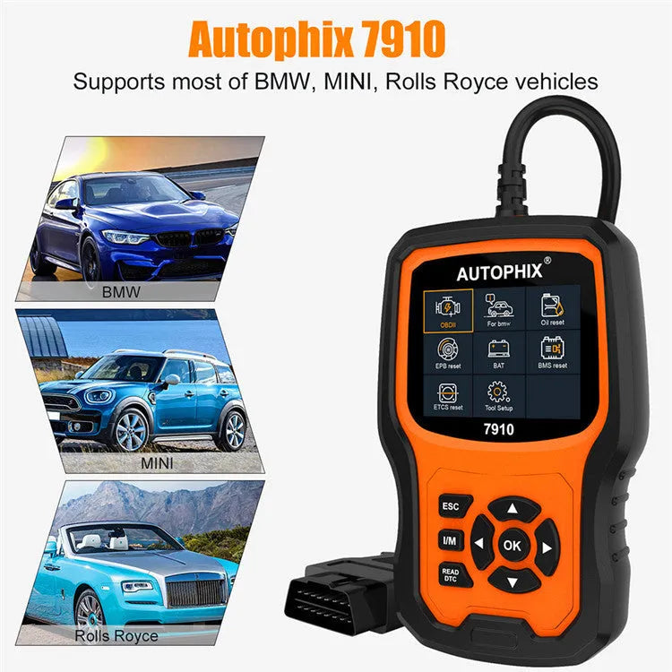 Autophix 7910 BMW diagnostic and OBD2 scanner tool for vehicle fault code reading and system resets