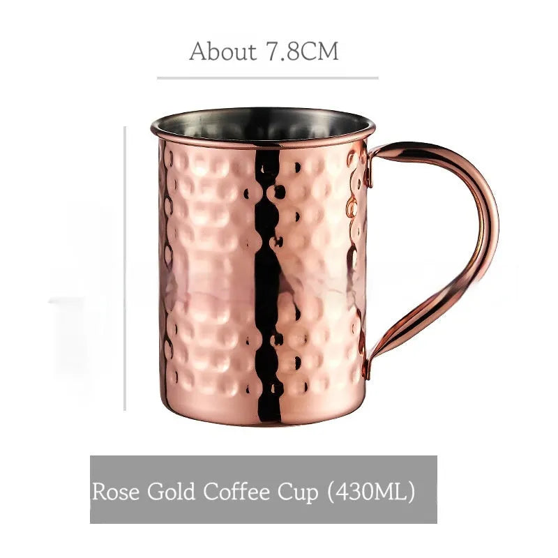 Stainless steel Moscow Mule cocktail glass with copper plating in multiple colour options