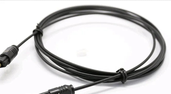 OD2.2 digital audio optical fibre cable with PVC jacket shown in multiple available lengths.