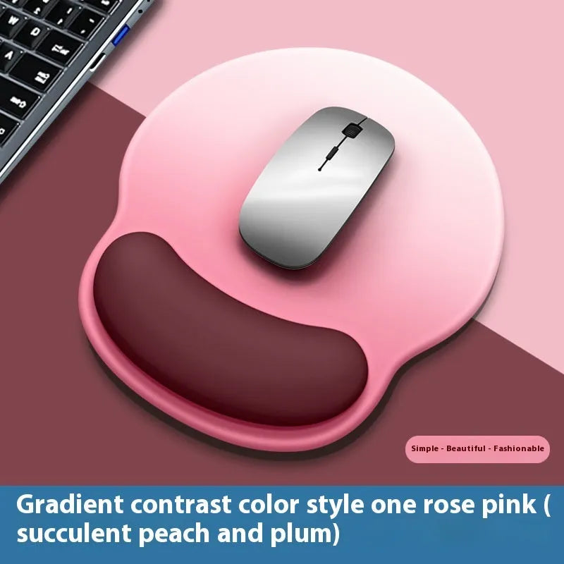 Gradient girl silicone mouse mat with wristband on desk 220x250mm