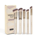 MAANGE angled blush makeup brush set in apricot colour with synthetic hair bristles
