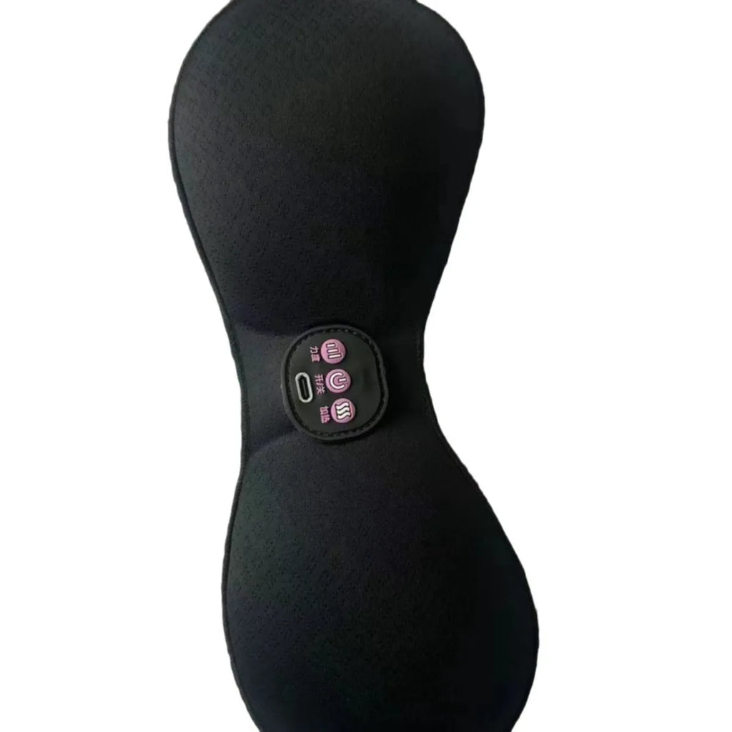 Black electric massage bra inner cushion chest paste with 3-key English control panel