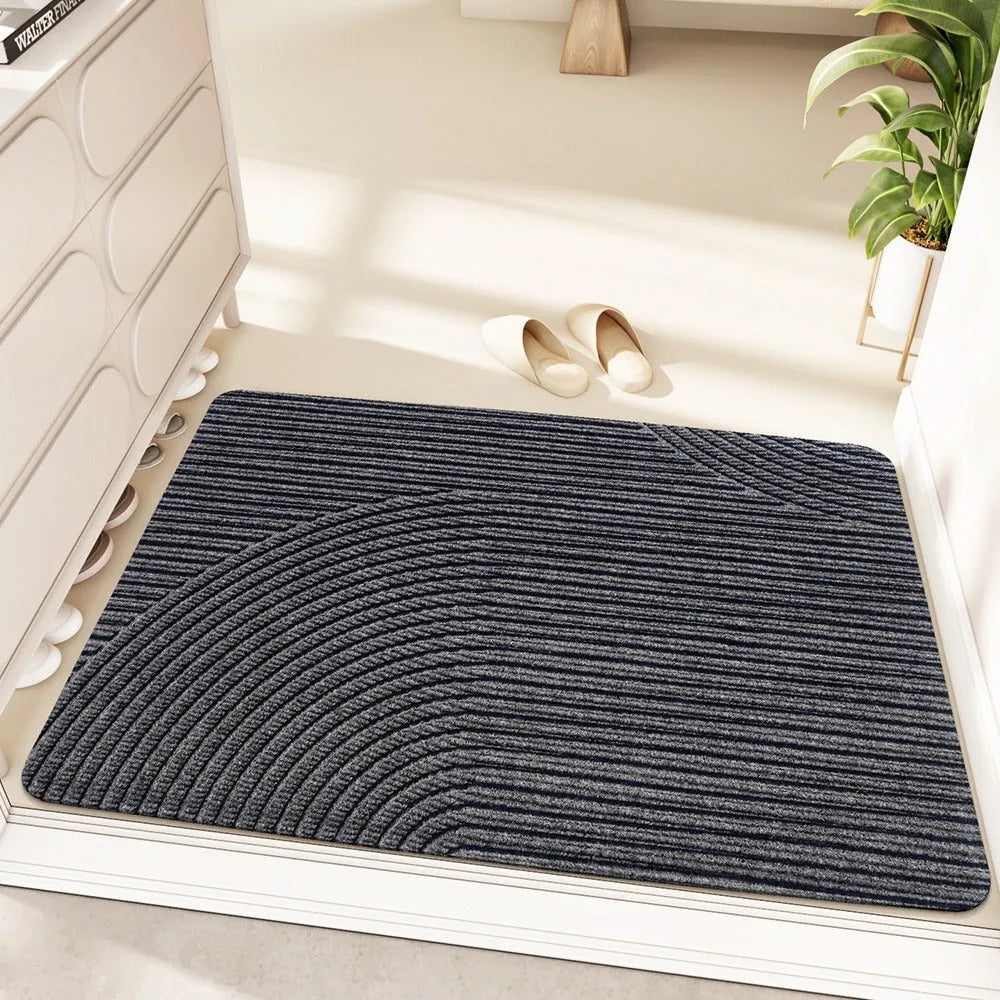 Cartoon alien pattern floor mat in modern simple style with wire ring border, 60x90cm.