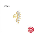 S925 sterling silver water drop earrings with flat spiral puncture design in single gold colour