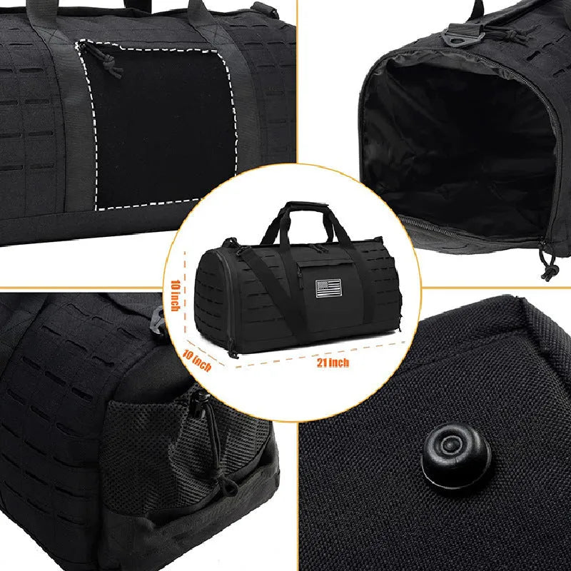 Men's khaki Oxford cloth sports fitness handbag with air pillow shoulder strap
