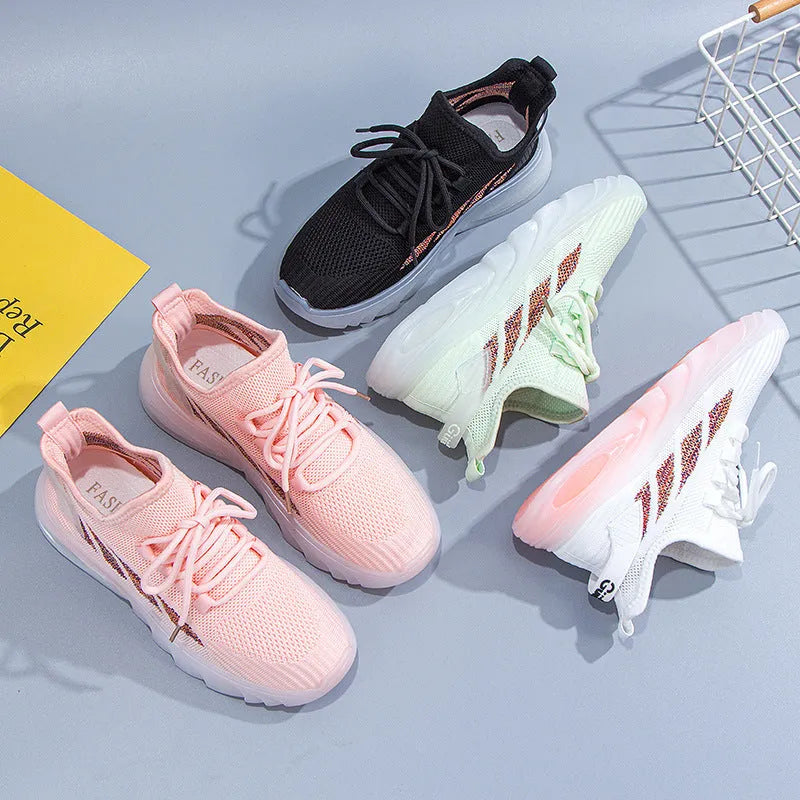 Women's cowhide leather sports casual shoes with round toe and flat heel design
