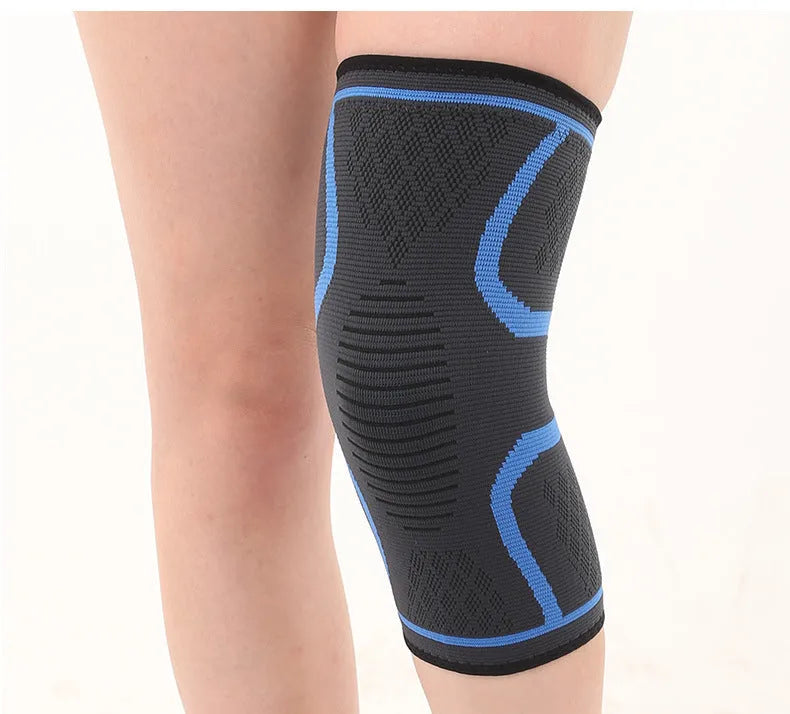 Black double corrugated sports kneecap for basketball and running