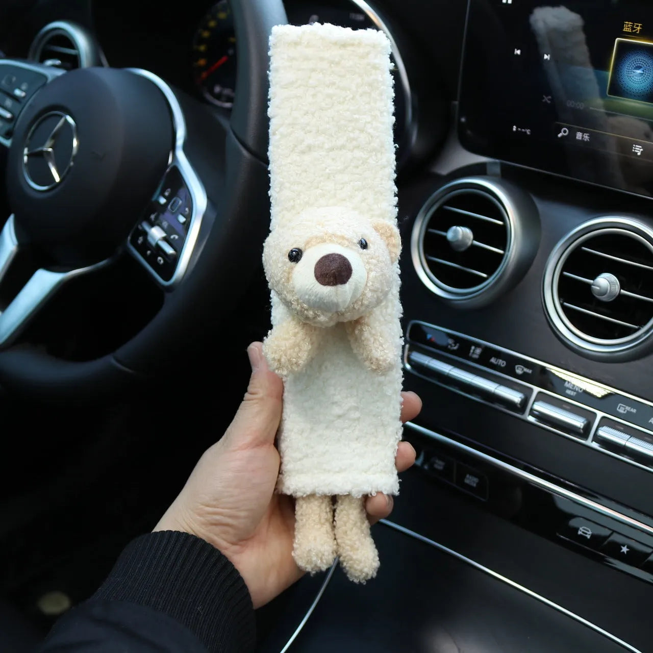 Cartoon plush car safety belt shoulder protector in Rabbit and Bear designs