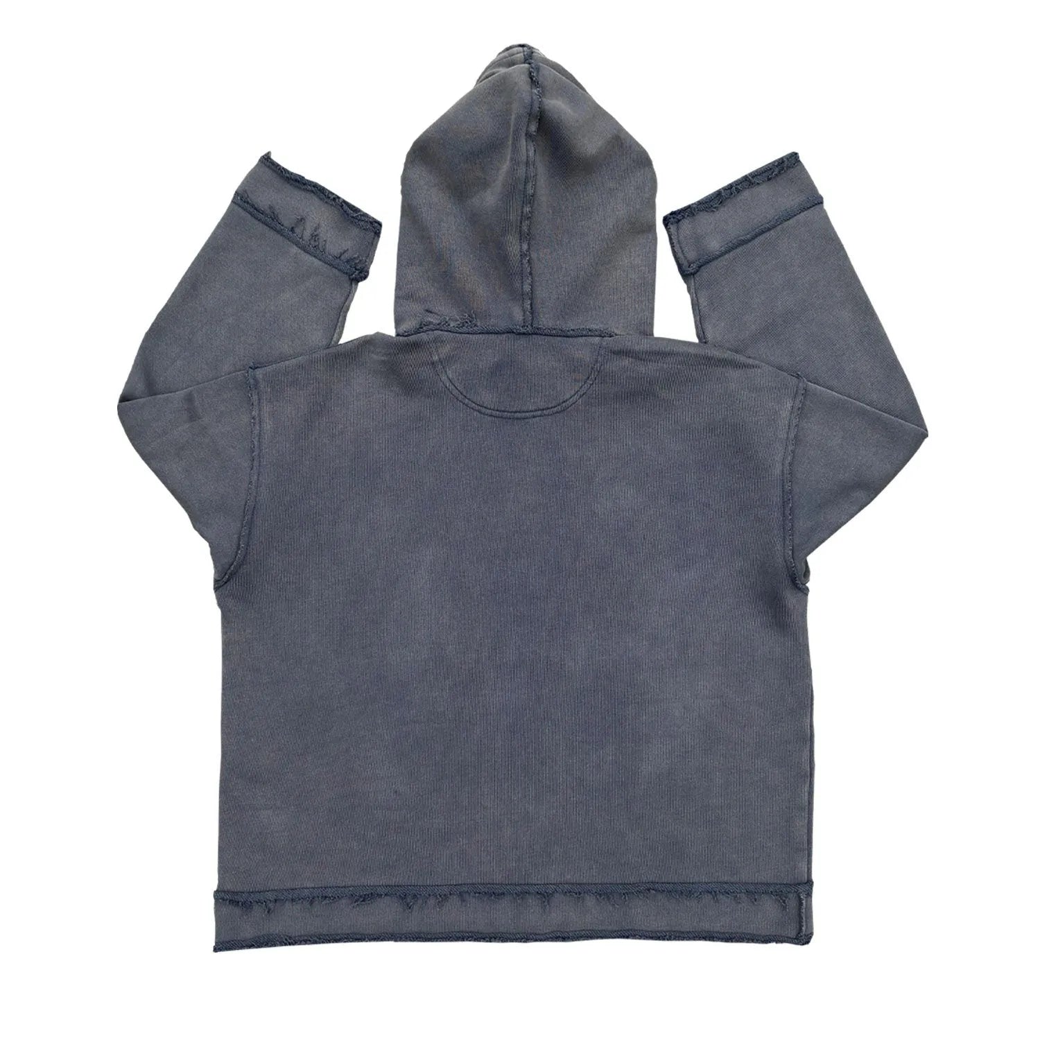 Dark blue hooded sweatshirt with The Sun Also Rises text printed across the back.