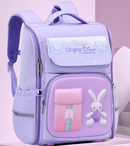 Children's cartoon backpack with spaceman or rabbit design, Oxford cloth material, airpillow straps