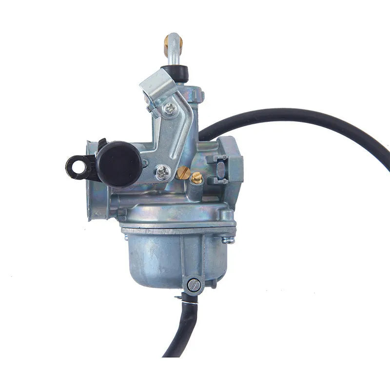 Motorcycle carburettor assembly for PE26 and Ba Jia specifications with flat suction plunger design