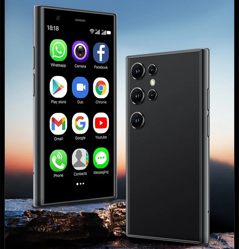 S23PRO XS15 mini Android smartphone in black, green or pink purple with 30cm screen and straight plate design