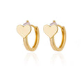 Heart-shaped stainless steel stud earrings with zircon accents in 18K gold tone E3127G-5 colour