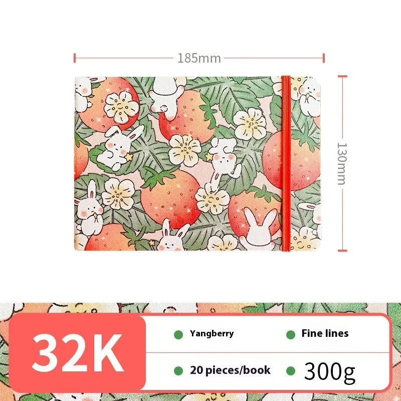 Feiluniao handmade fabric watercolour notebook with artistic cover design, 185mm length for portable sketching