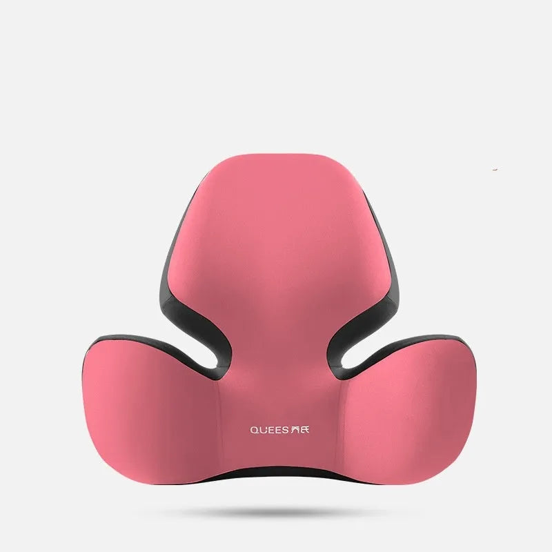 Automotive memory foam support cushion showing headrest and lumbar pillow options in grey colour
