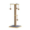 Windmill-style cat climbing frame with scratch-resistant hanging ball toy on carpet leather surface