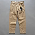 Men's straight-leg cotton casual trousers in grey, shown laid flat