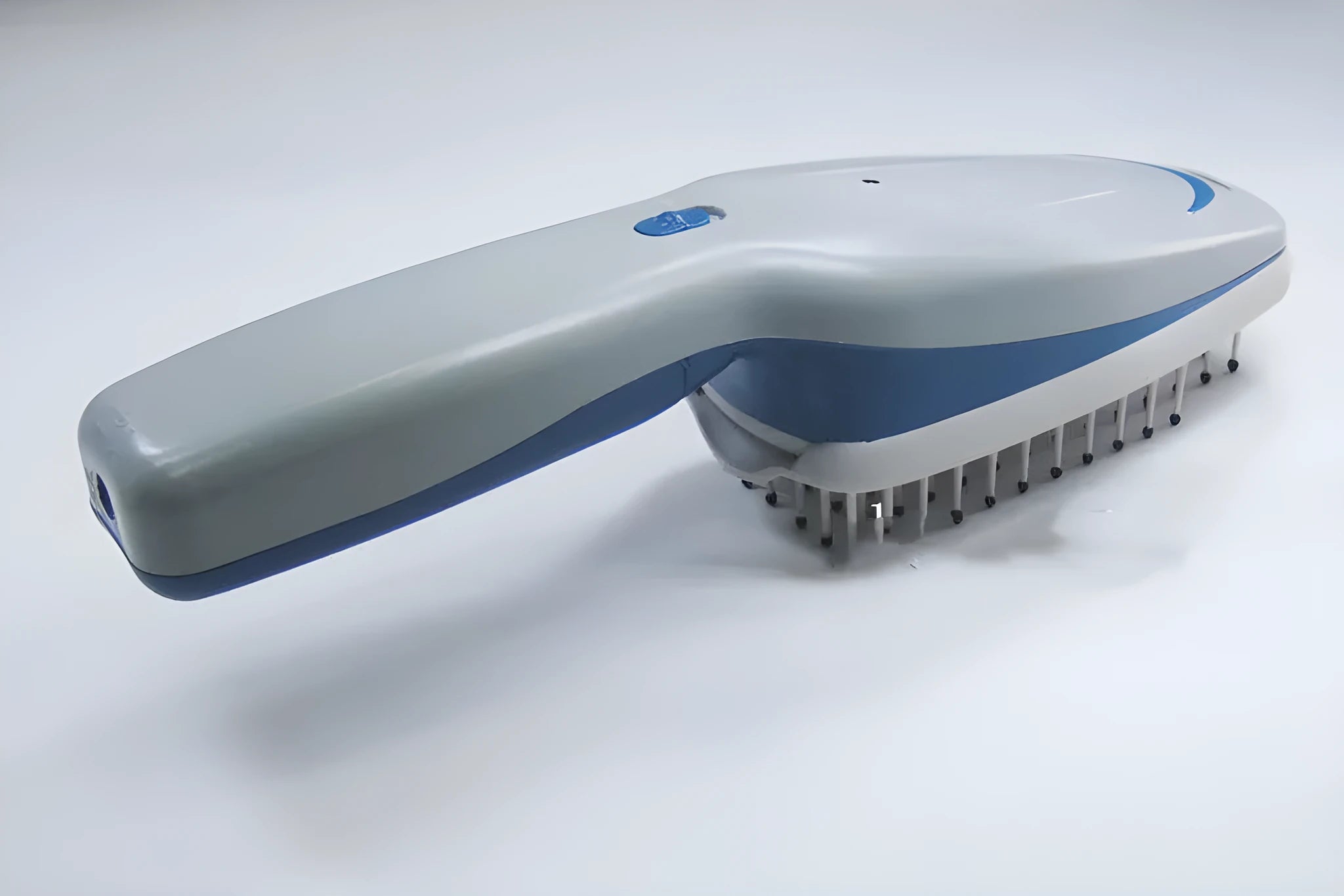 Pet grooming comb with negative ion and active oxygen purification, showing removable brush head and 78 teeth.